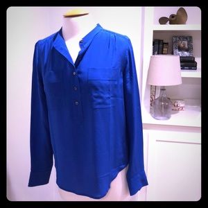 NWT J Crew blue silk blouse